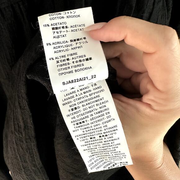 Stella Jean Bird Embroidered Short Sleeve Tiered Midi Dress Black. - Picture 4 of 6